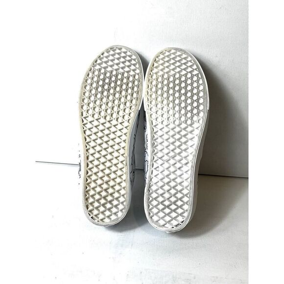 VANS Black White Floral Canvas Skater Shoes Men's 10.5 Low Top Lace Up Womens 12 - Picture 11 of 11